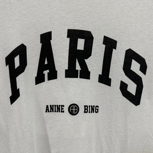 Anine Bing White Paris T-Shirt for Women - Picture 3 of 9